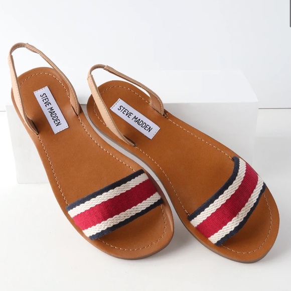 Steve Madden Abella White Multi Flat Sandals - Picture 4 of 8